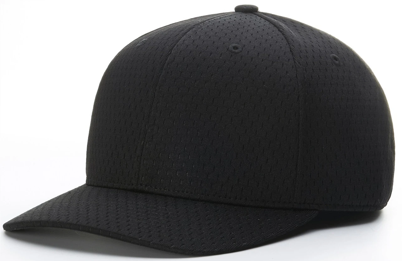 Richardson Black Fitted Promesh 8-stitch Long Base Umpire Cap 1 Richardson Black Fitted Promesh 8-stitch Long Base Umpire Cap