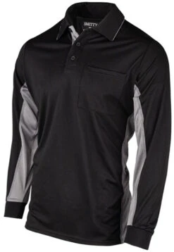 Smitty MLB Replica Black W/Charcoal Side Panel Long Sleeve Body Flex® Style Umpire Shirt