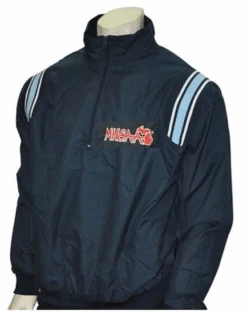 Michigan MSHSAA Navy Umpire Pullover With Powder Blue Trim