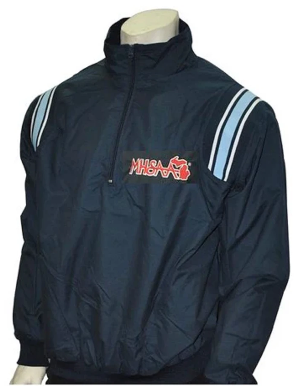 Michigan MSHSAA Navy Umpire Pullover With Powder Blue Trim 1 Michigan MSHSAA Navy Umpire Pullover With Powder Blue Trim