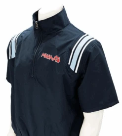 Michigan MHSAA Navy Half Sleeve Umpire Pullover With Powder Trim