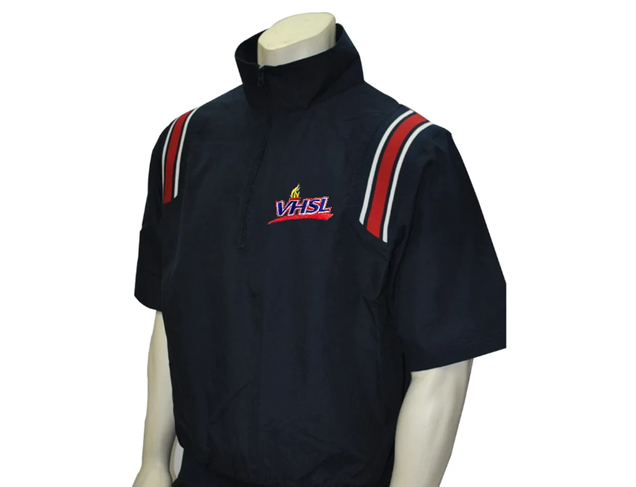Virginia VHSL Navy Half Sleeve Umpire Pullover With Red/White Trim 1 Virginia VHSL Navy Half Sleeve Umpire Pullover With Red/White Trim