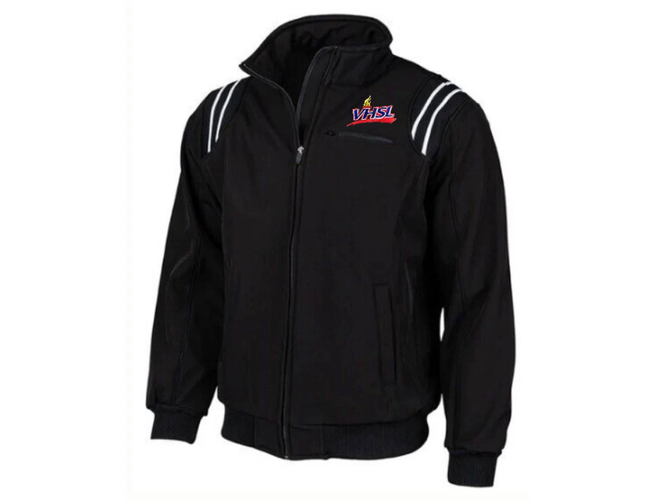 Virginia VHSL Black Thermal Umpire Jacket With Black And White Trim 1 Virginia VHSL Black Thermal Umpire Jacket With Black And White Trim