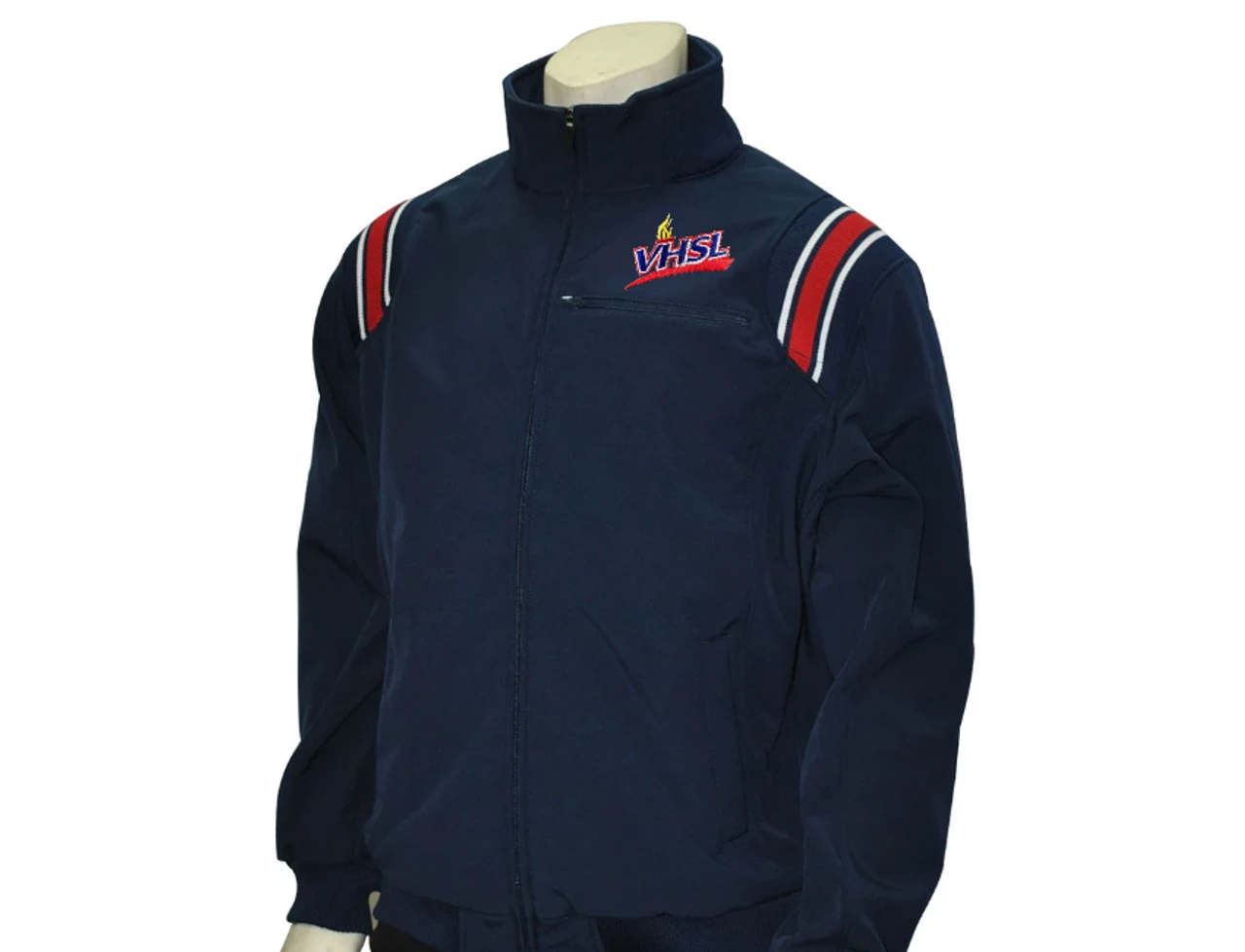 Virginia VHSL Navy Thermal Umpire Jacket With Red And White Trim 1 Virginia VHSL Navy Thermal Umpire Jacket With Red And White Trim