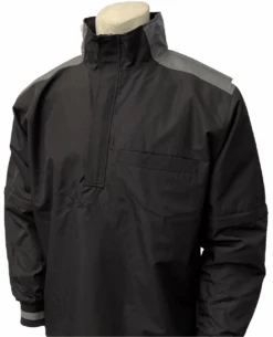 Smitty Major League Style Black Convertible Umpire Jacket With Charcoal Grey Trim