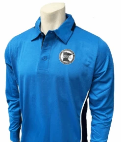 Minnesota MSHSL Men's Bright Blue Long Sleeve Softball Umpire Shirt