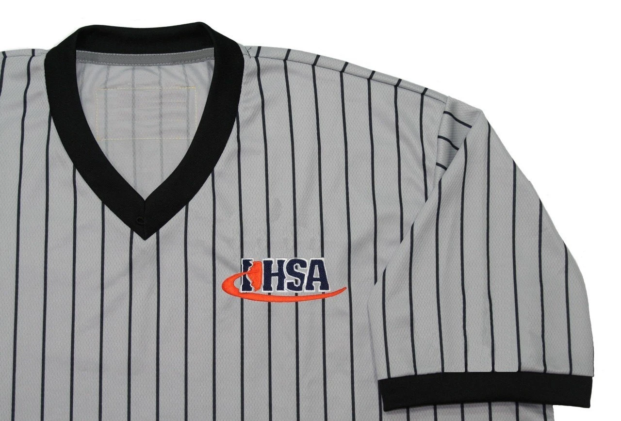 Illinois IHSA Honig's Grey Pinstripe Wrestling Referee Shirt Extra Tall 1 Illinois IHSA Honig's Grey Pinstripe Wrestling Referee Shirt Extra Tall