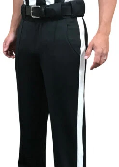 Smitty Official's Apparel Premium Tapered Fit 4-Way Stretch Poly/Spandex Football Referee Pants 1 1/4" Stripe