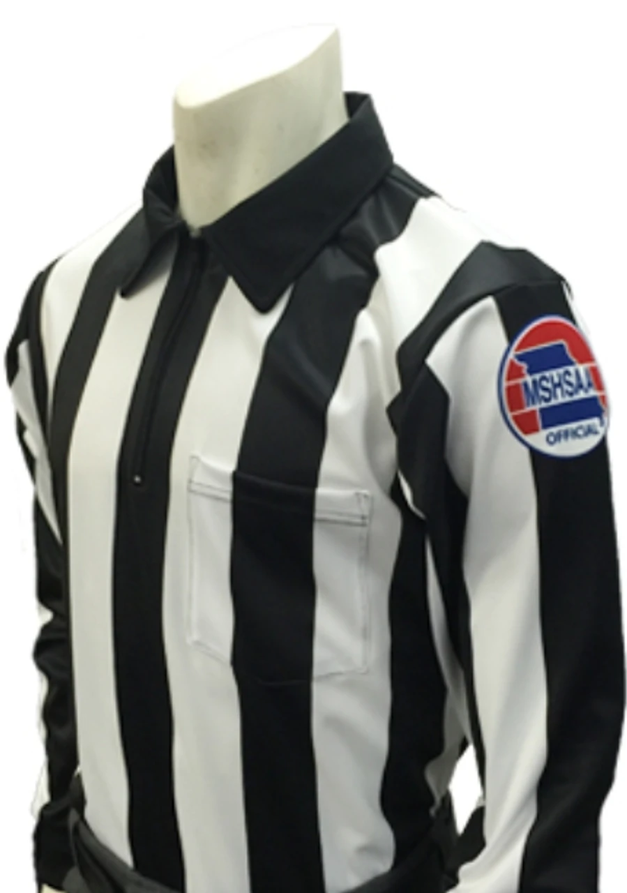 Missouri MSHSAA 2 1/4" Stripe Long Sleeve Football Referee Shirt 1 Missouri MSHSAA 2 1/4" Stripe Long Sleeve Football Referee Shirt