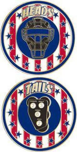 Patriotic Umpire Flipping Coin