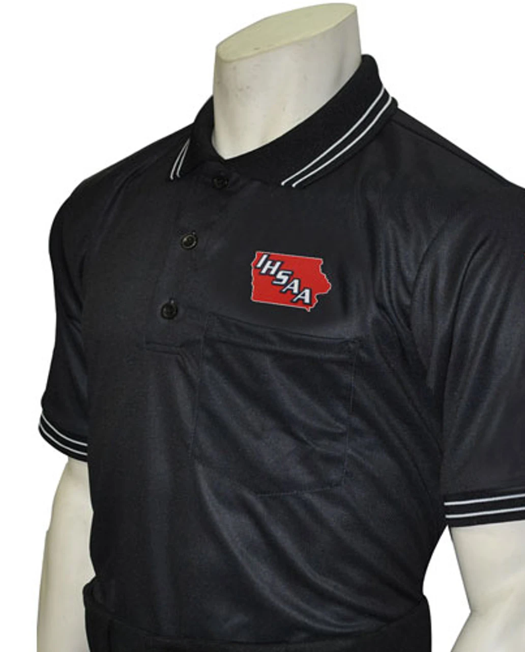 Iowa IHSAA Embroidered Body Flex® Style Black Umpire Shirt 1 Iowa IHSAA Embroidered Body Flex® Style Black Umpire Shirt