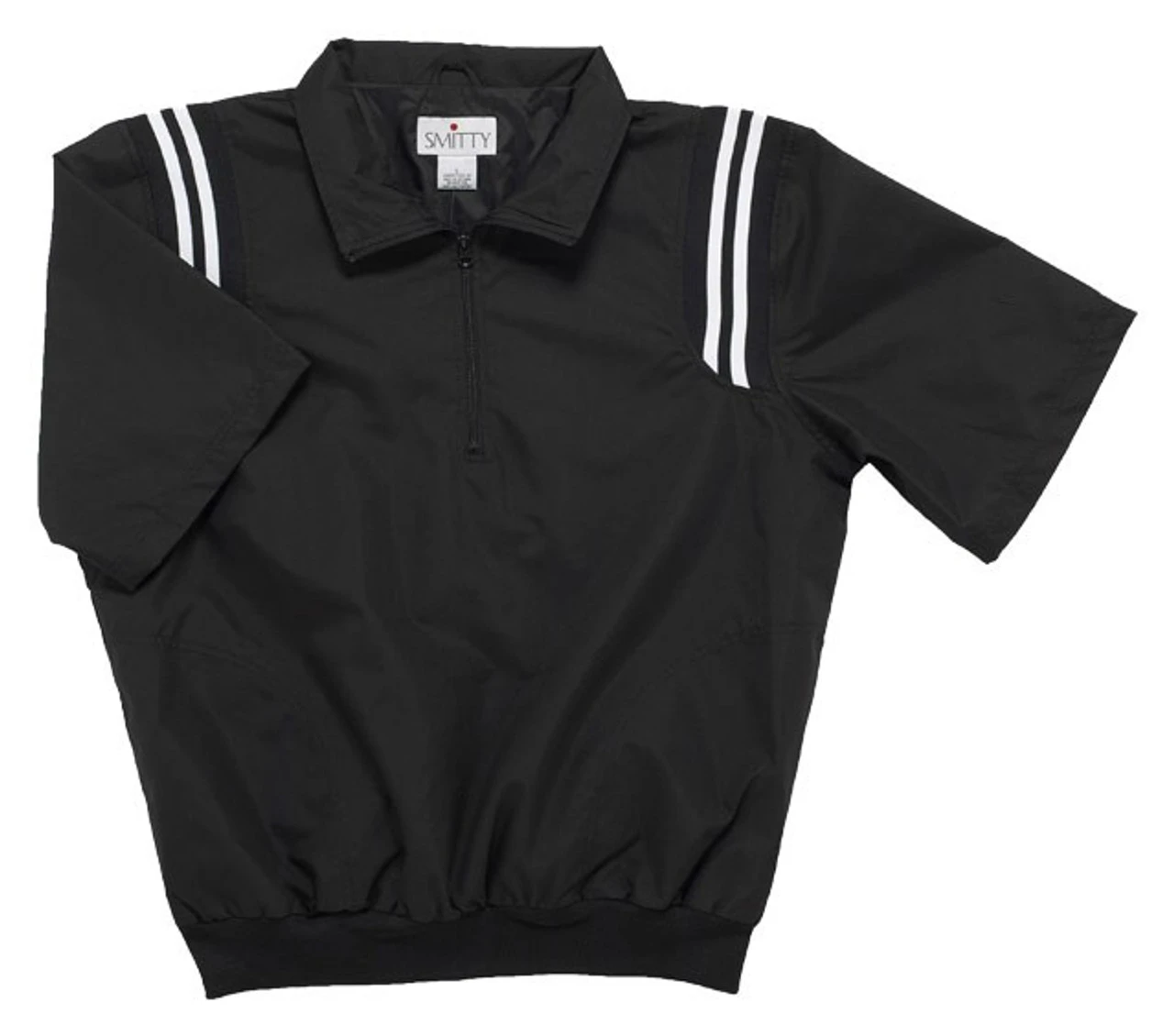 Smitty Half Sleeve Umpire Pullover Black With Black/White Trim 1 Smitty Half Sleeve Umpire Pullover Black With Black/White Trim