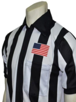 Cliff Keen 2" Stripe Short Sleeve Football Referee Shirt Chest Flag