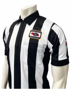 Nebraska NHSOA Body Flex® SS 2 1/4" Stripe Football Referee Shirt No Flag