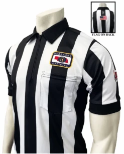Nebraska NHSOA Body Flex® Short Sleeve 2 1/4" Stripe Football Referee Shirt