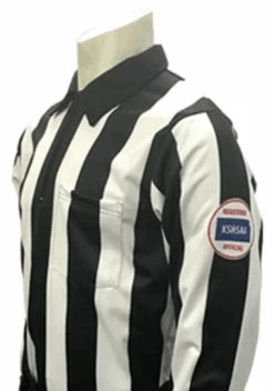 Kansas KSHSAA Long Sleeve 2 1/4" Dye Sublimated Football Referee Shirt-3X