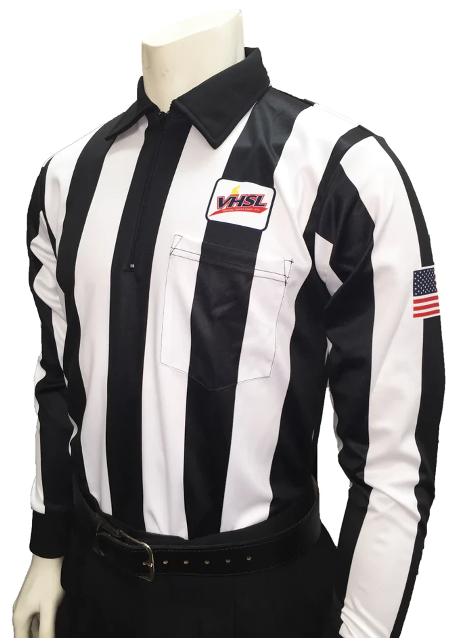 Virginia VHSL Long Sleeve 2 1/4" Dye Sublimated Football Referee Shirt 1 Virginia VHSL Long Sleeve 2 1/4" Dye Sublimated Football Referee Shirt
