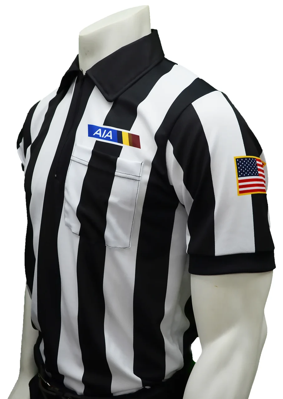 Arizona AIA Short Sleeve Body Flex® Football Referee Shirt With Flag No Position Letter 1 Arizona AIA Short Sleeve Body Flex® Football Referee Shirt With Flag No Position Letter