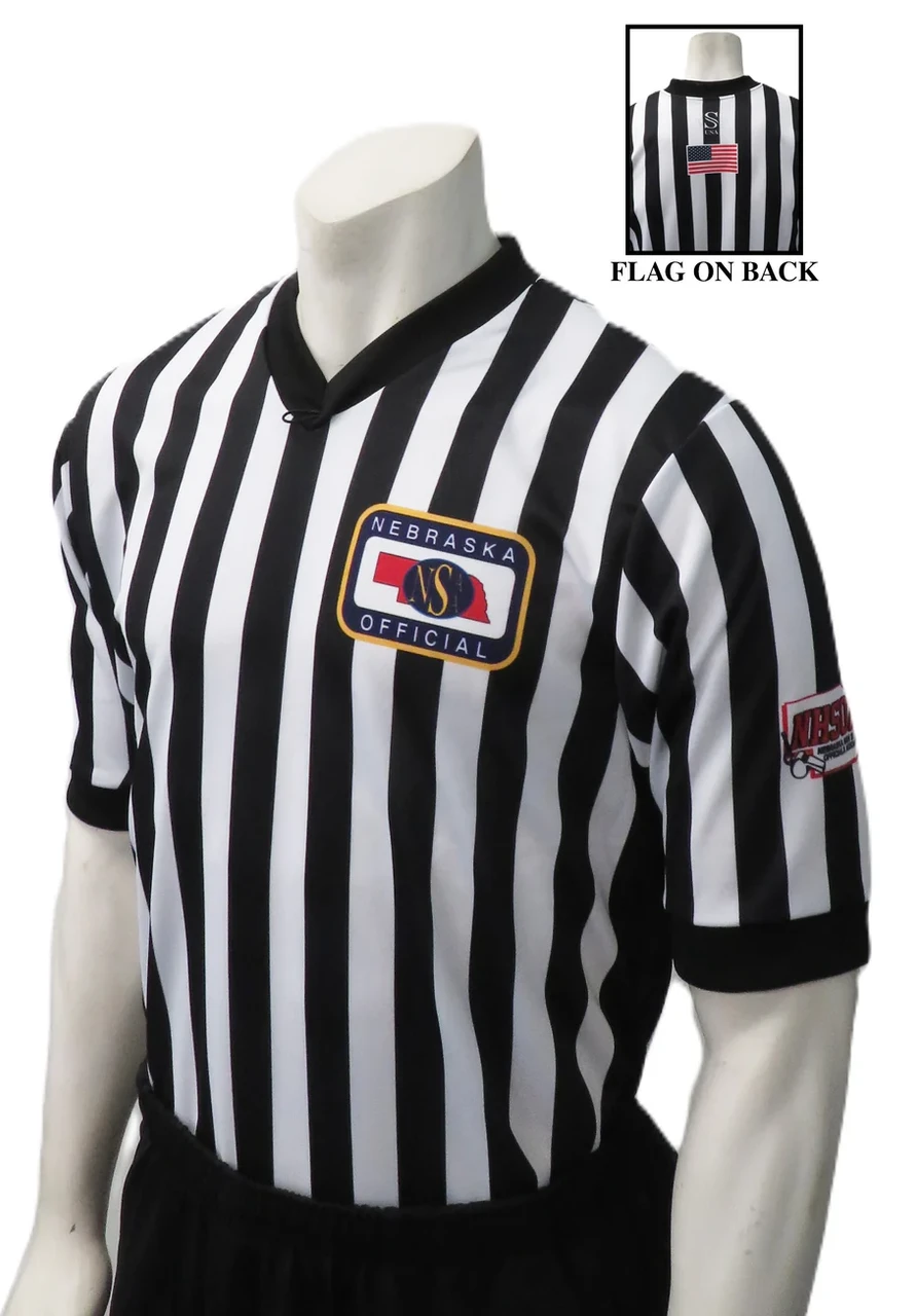 Nebraska NSAA Dye Sublimated NHSOA Basketball Referee Shirt 1 Nebraska NSAA Dye Sublimated NHSOA Basketball Referee Shirt