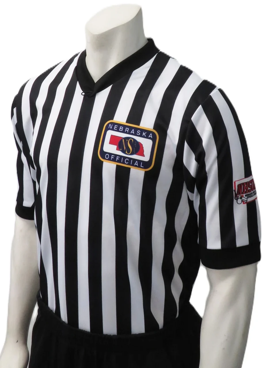 Nebraska NSAA- NHSOA Body Flex Side Panel Basketball Referee Shirt No Flag 1 Nebraska NSAA- NHSOA Body Flex Side Panel Basketball Referee Shirt No Flag
