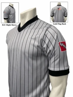 Iowa Dye Sublimated Grey Wrestling Referee Shirt With Dual Logos