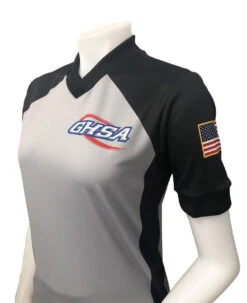 Georgia GHSA Women's Grey And Black Basketball Referee Shirt