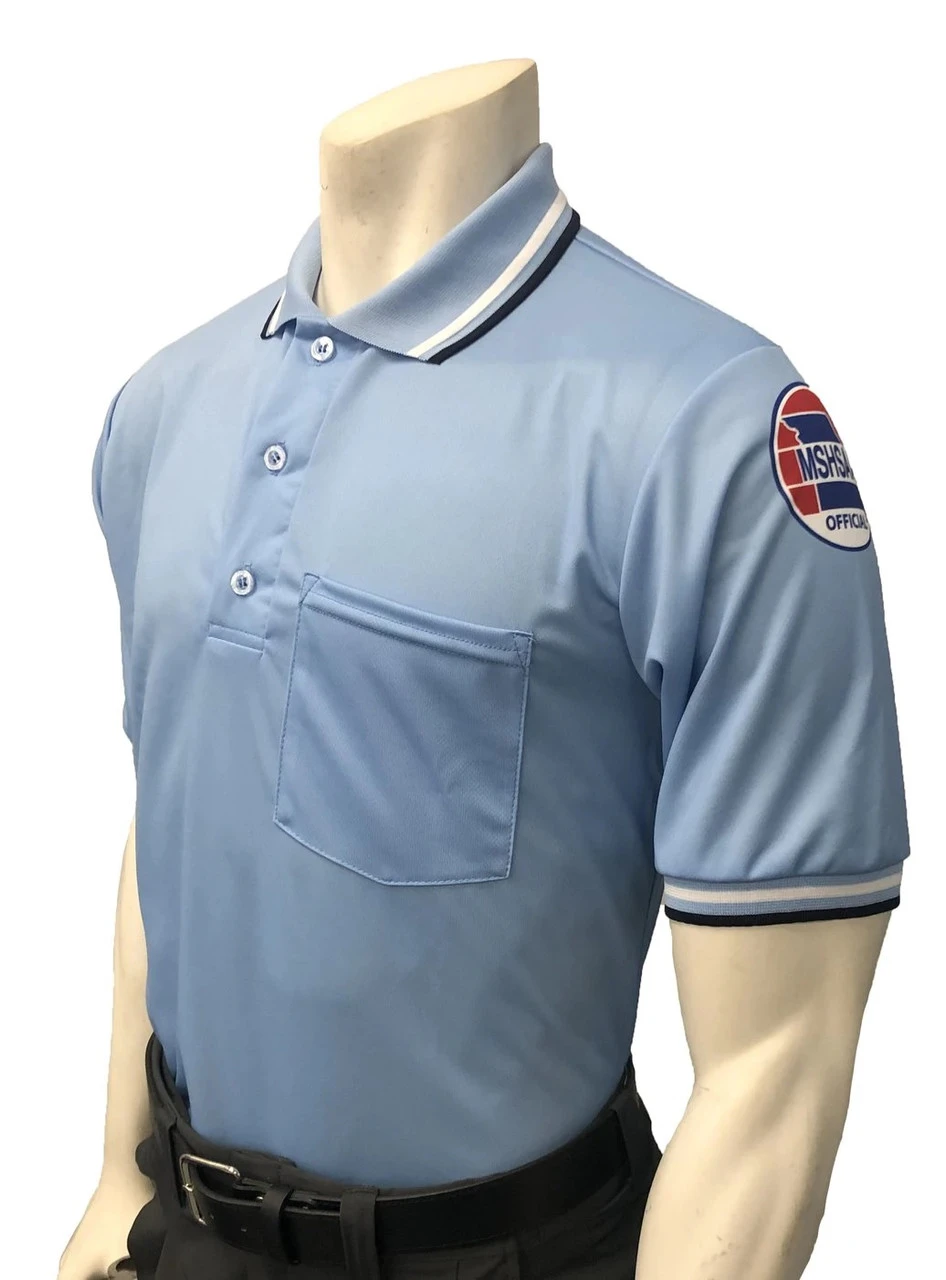Missouri MSHSAA Dye Sublimated Powder Blue Umpire Shirt 1 Missouri MSHSAA Dye Sublimated Powder Blue Umpire Shirt