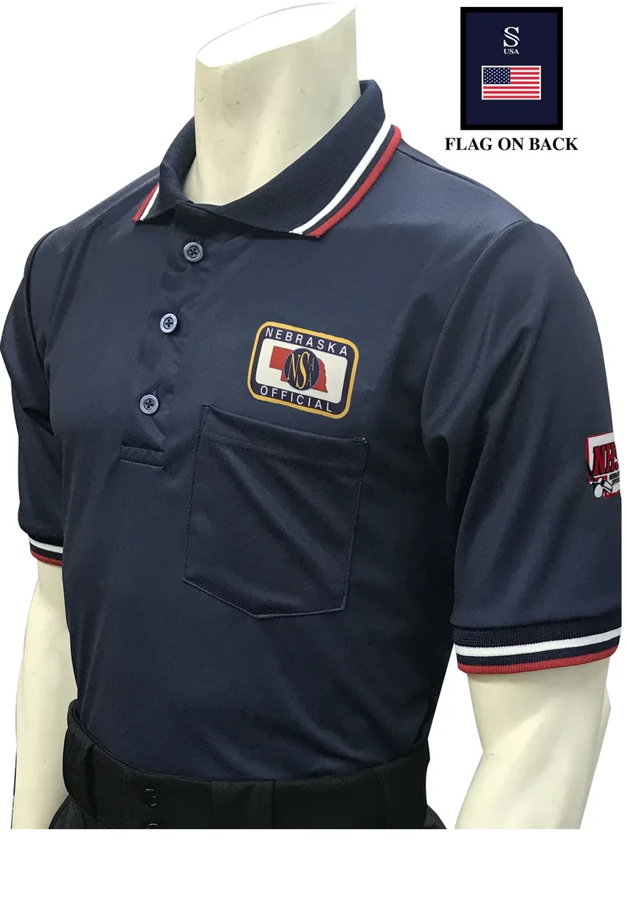 Nebraska NSAA Dye Sublimated Short Sleeve Navy Umpire Shirt 1 Nebraska NSAA Dye Sublimated Short Sleeve Navy Umpire Shirt