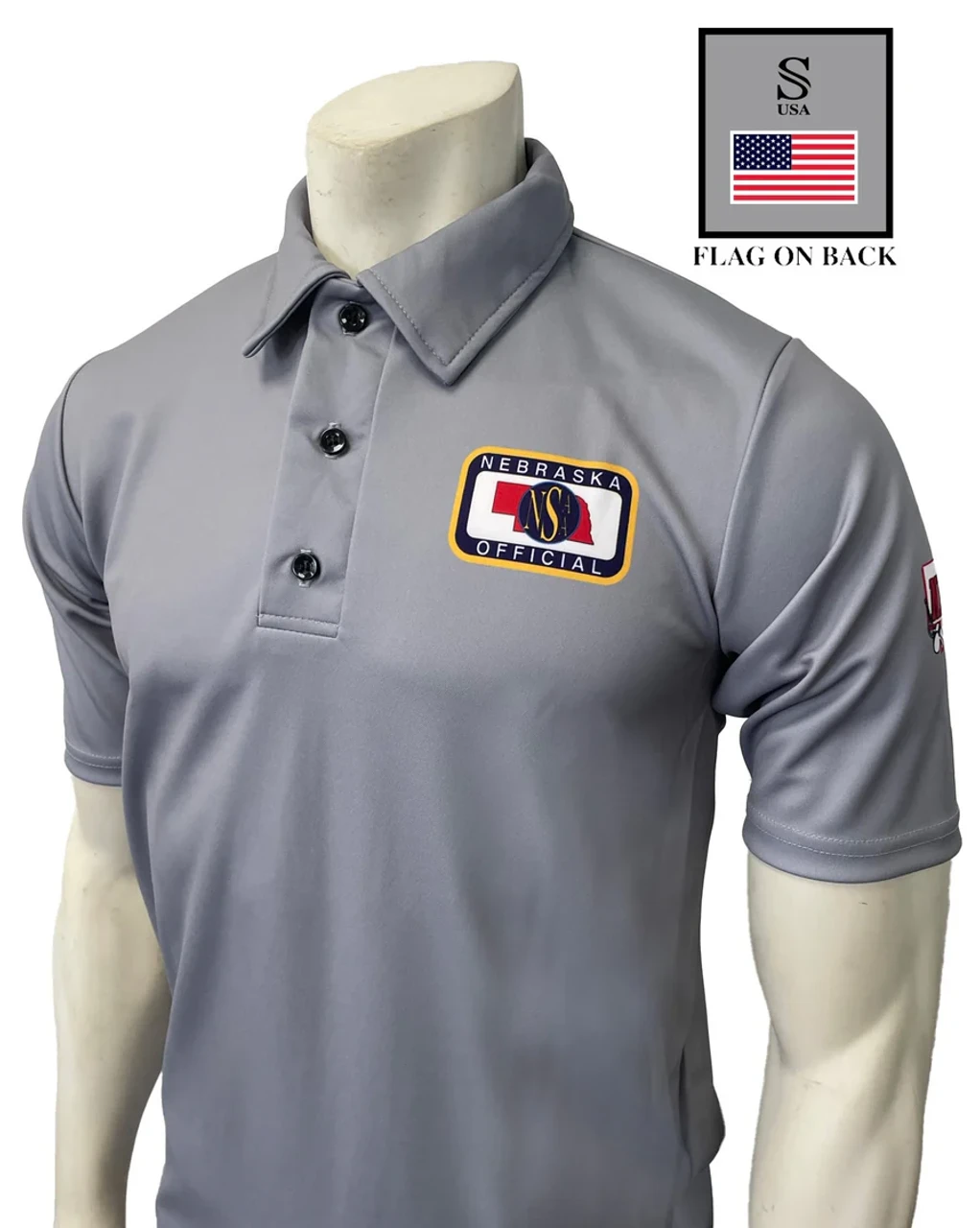 Nebraska NSAA Men's Grey Volleyball Referee Shirt 1 Nebraska NSAA Men's Grey Volleyball Referee Shirt