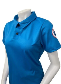 Kansas KSHSAA Women's Bright Blue Volleyball Referee Shirt With Flag