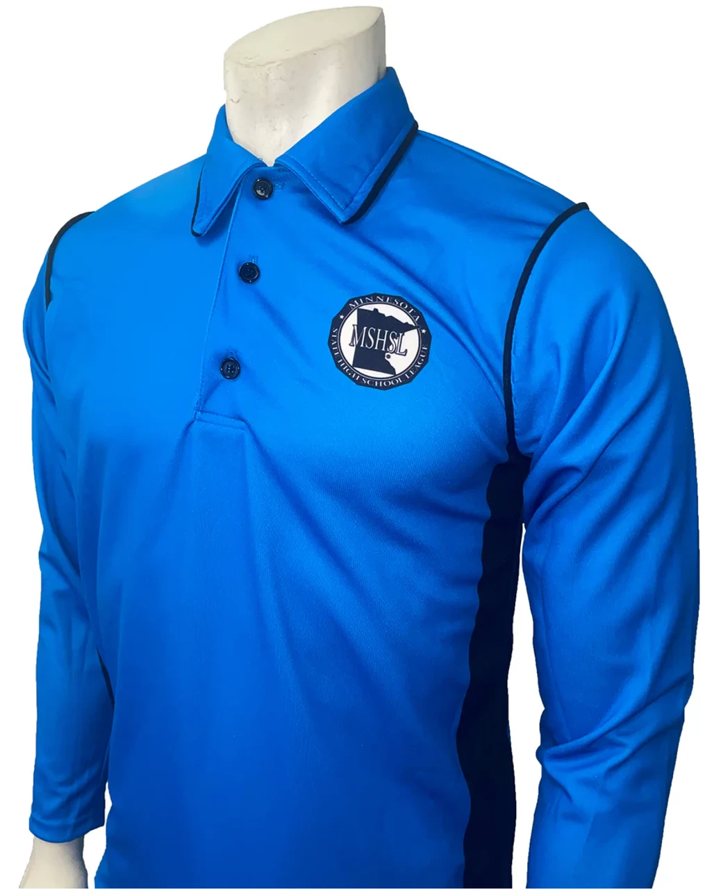 Minnesota MSHSL Men's Long Sleeve Bright Blue Volleyball/Swimming Referee Shirt 1 Minnesota MSHSL Men's Long Sleeve Bright Blue Volleyball/Swimming Referee Shirt
