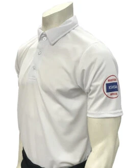Kansas KSHSAA Men's White Volleyball & Swimming Referee Shirt Reverse Flag