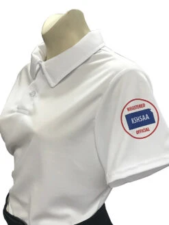 Kansas KSHSAA Women's White Volleyball Referee Shirt Reverse Flag