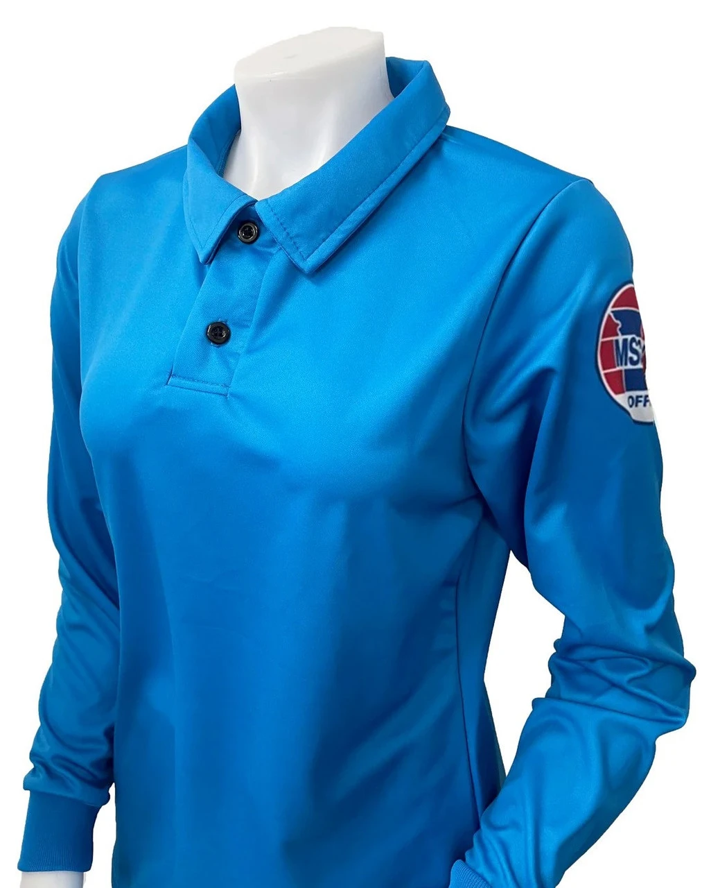 Missouri MSHSAA Women's Bright Blue Long Sleeve Volleyball Referee Shirt 1 Missouri MSHSAA Women's Bright Blue Long Sleeve Volleyball Referee Shirt