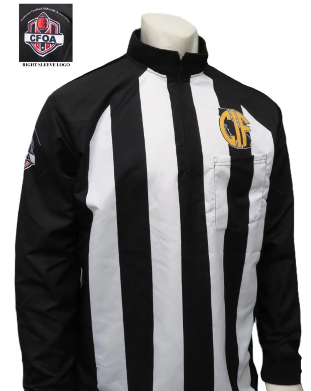 California CFOA 2 1/4" Stripe Rainy Weather Long Sleeve Football Referee Shirt 1 California CFOA 2 1/4" Stripe Rainy Weather Long Sleeve Football Referee Shirt