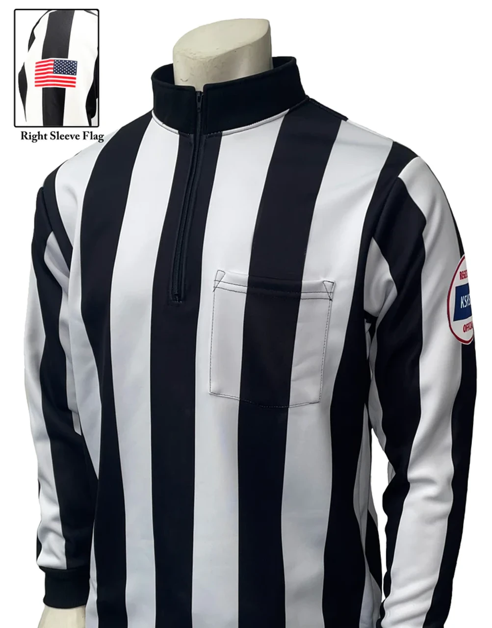 Kansas KSHSAA Foul Weather Long Sleeve Football Referee Shirt Reverse Flag 1 Kansas KSHSAA Foul Weather Long Sleeve Football Referee Shirt Reverse Flag