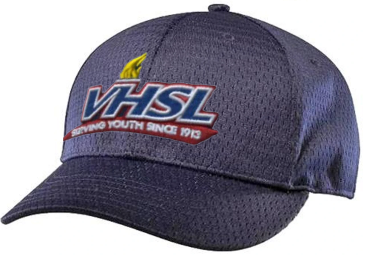 Virginia VHSL Navy Fitted Promesh 6-stitch Combo Umpire Cap 1 Virginia VHSL Navy Fitted Promesh 6-stitch Combo Umpire Cap