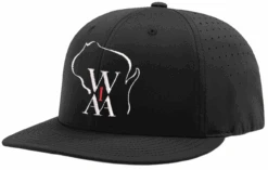 Wisconsin WIAA Black Ignite Performance LT Flex-Fit 4-stitch Umpire Plate Cap