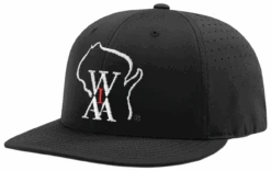 Wisconsin WIAA Black Ignite Performance LT Flex-Fit 6-stitch Combo Umpire Cap