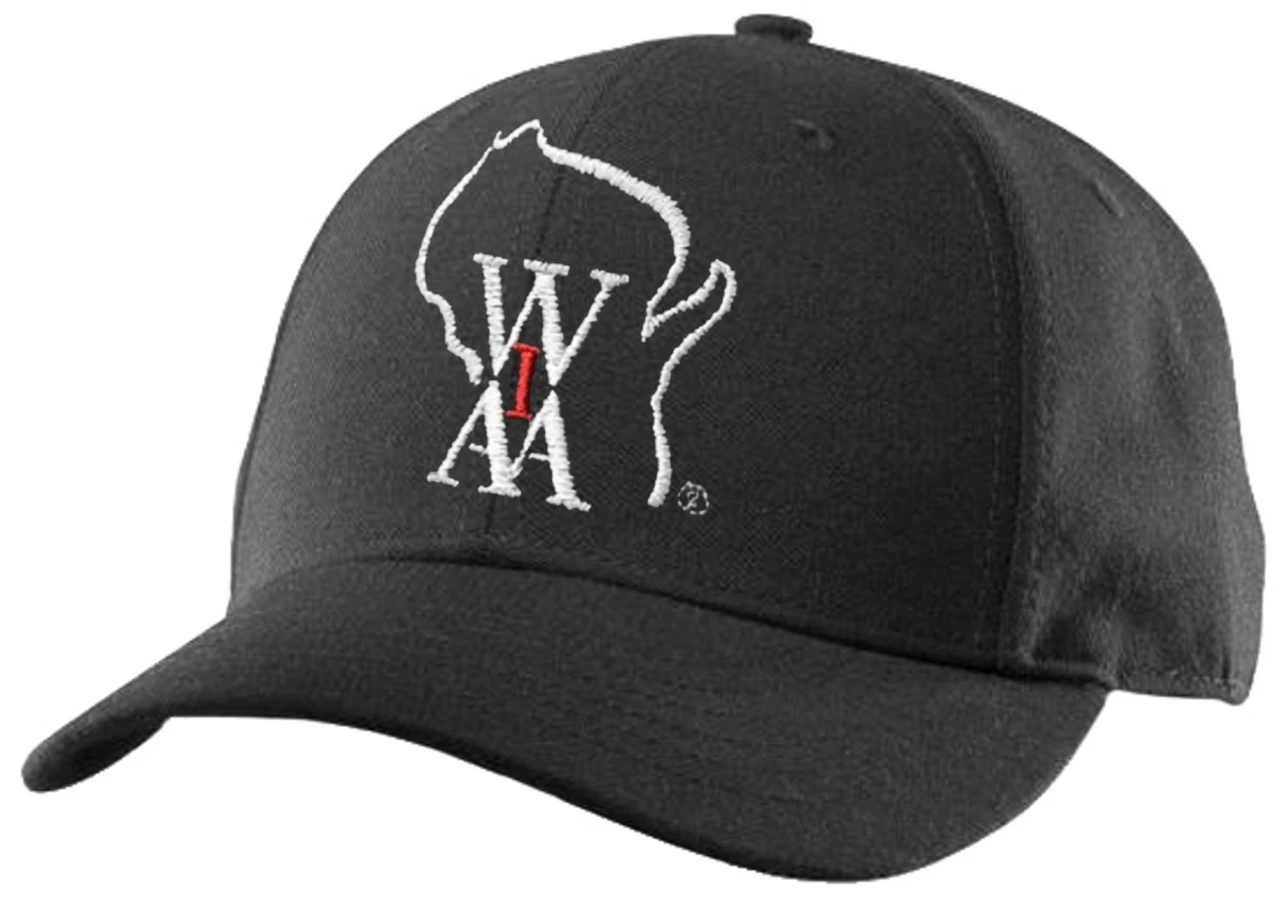 Wisconsin WIAA Black Wool 4-stitch Umpire Plate Cap 1 Wisconsin WIAA Black Wool 4-stitch Umpire Plate Cap