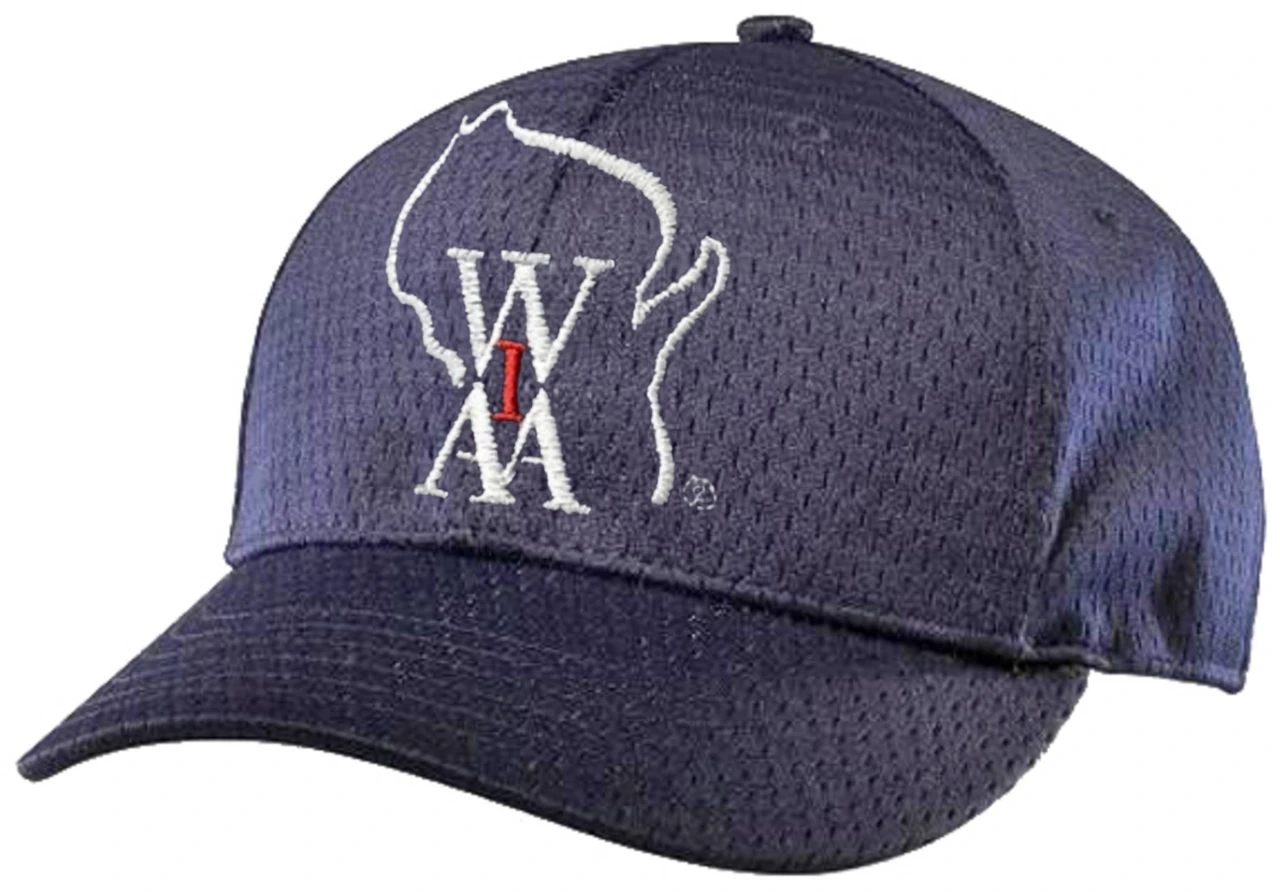 Wisconsin WIAA Navy Fitted Promesh 8-stitch Umpire Base Cap 1 Wisconsin WIAA Navy Fitted Promesh 8-stitch Umpire Base Cap