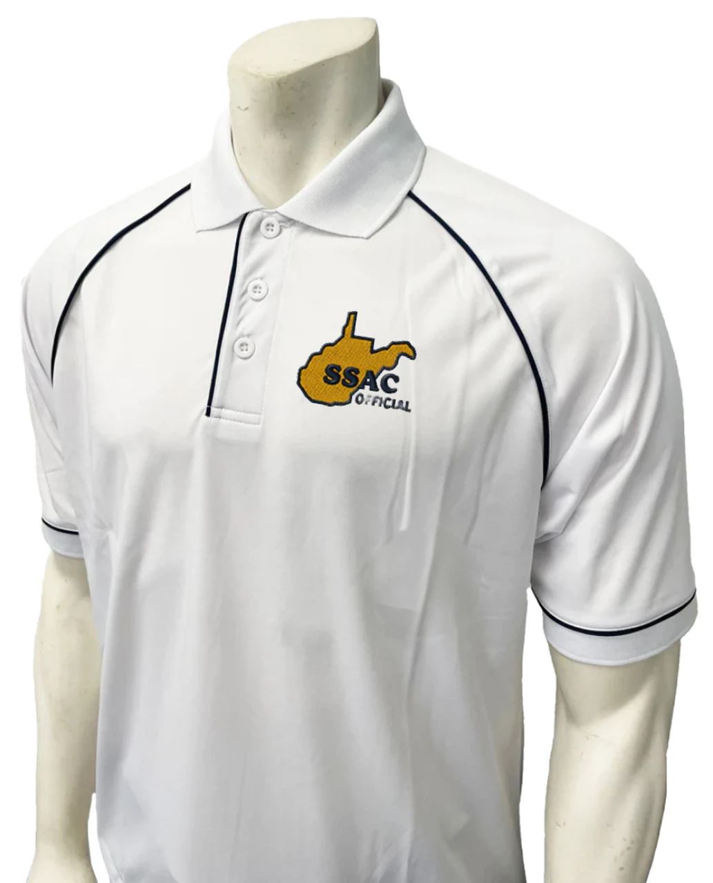 West Virginia SSAC Men's White Short Sleeve Volleyball Referee Shirt 1 West Virginia SSAC Men's White Short Sleeve Volleyball Referee Shirt