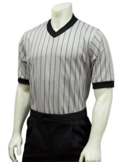 Smitty Ultra Mesh Grey Pinstripe Wrestling Referee Shirt