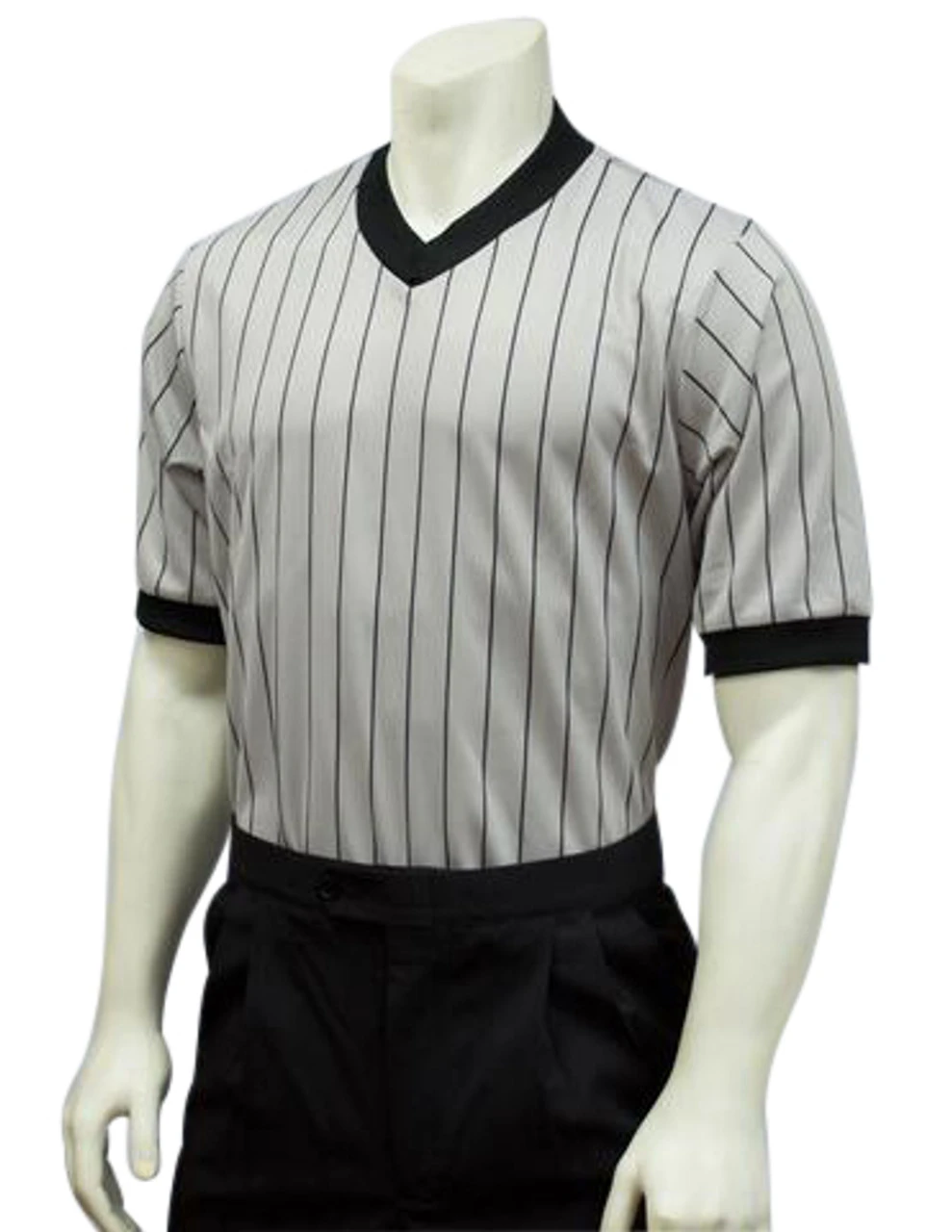 Smitty Ultra Mesh Grey Pinstripe Wrestling Referee Shirt 1 Smitty Ultra Mesh Grey Pinstripe Wrestling Referee Shirt